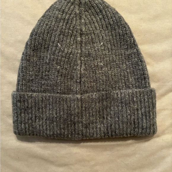 Gray Ribbed Knit Beanie